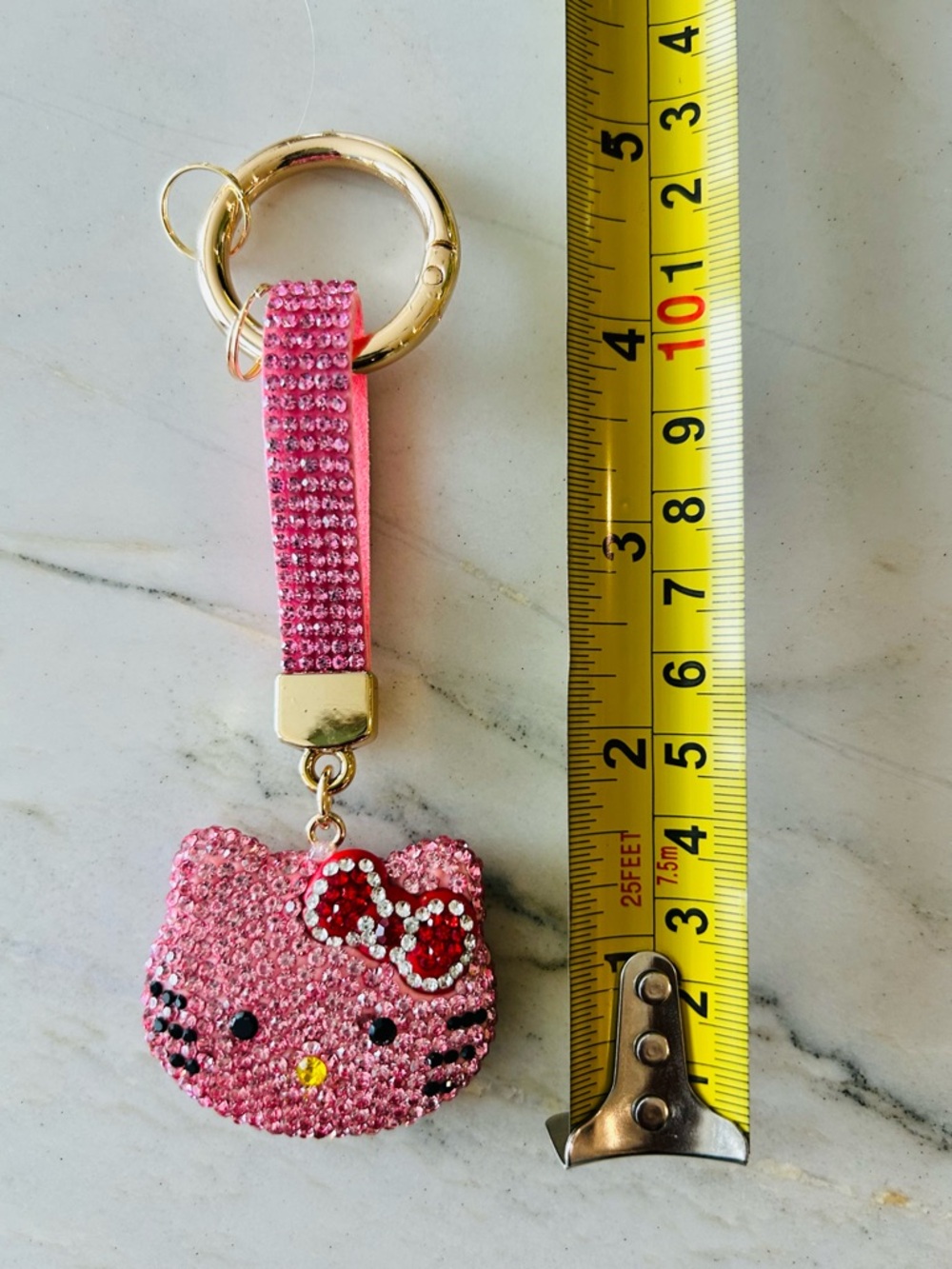 Pink Rhinestone Hello Kitty Keychain Charm 🎀✨ - Picture 2 of 3